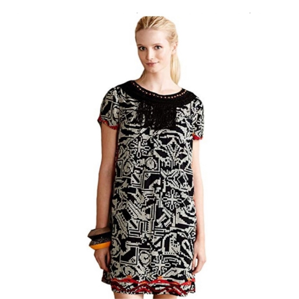 Anthropologie Floreat “Abelia” Tribal Shift Dress